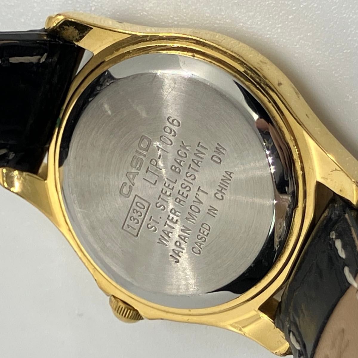 Casio Quartz Gold Case Black Dial Analog Watch
