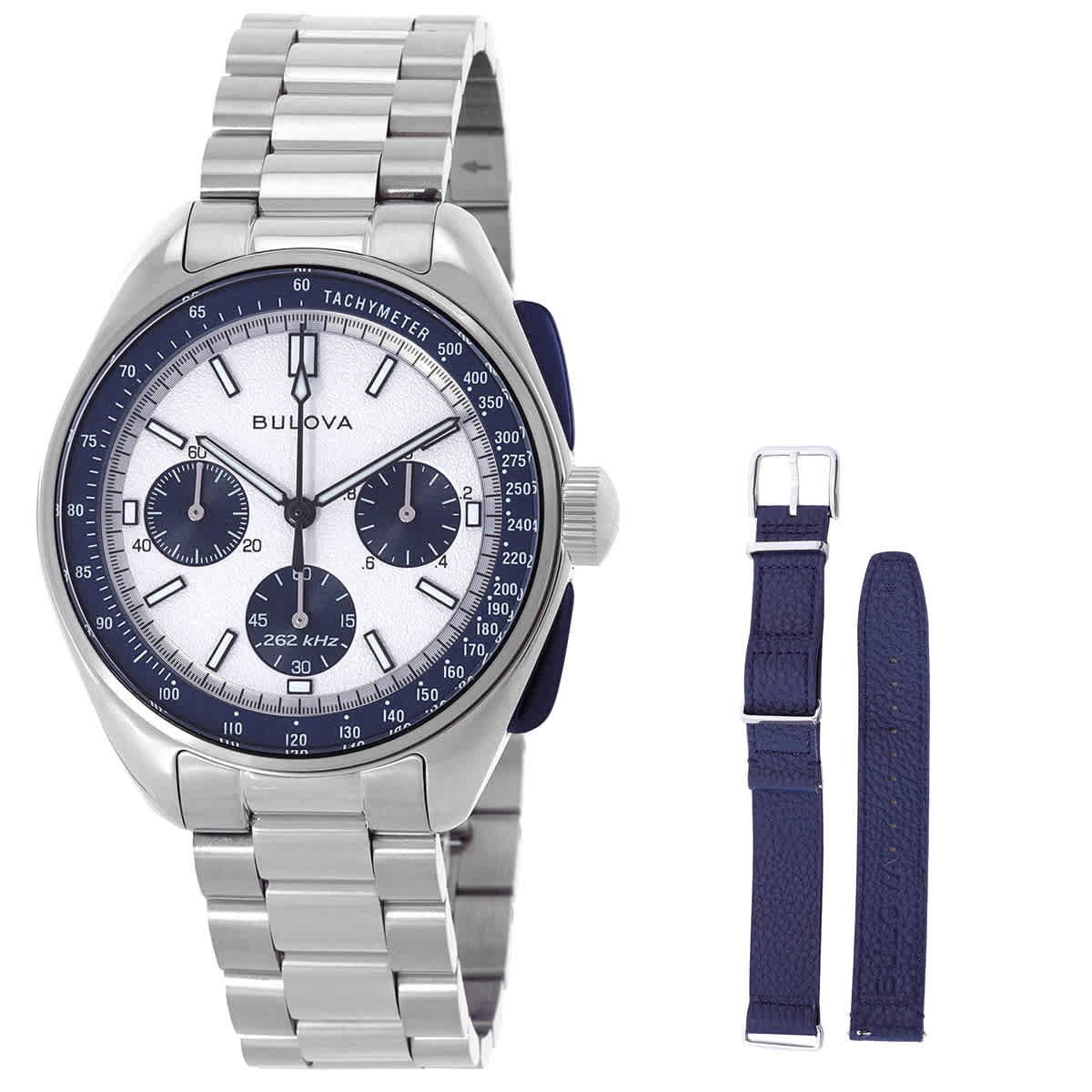 Bulova Lunar Pilot Archive Chronograph Quartz Silver Dial Men’s Watch 98K112