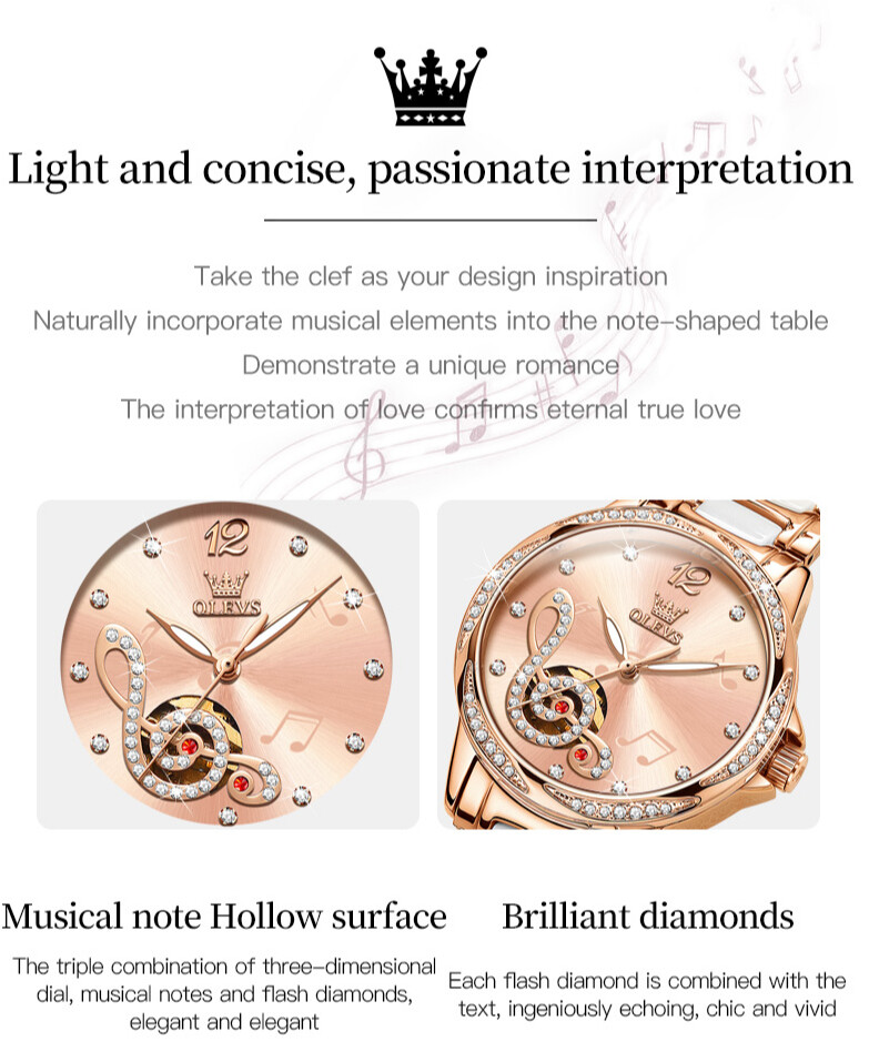 OLEVS Waterproof Luminous Diamonds Dials Automatic Mechanical Watch Women’s