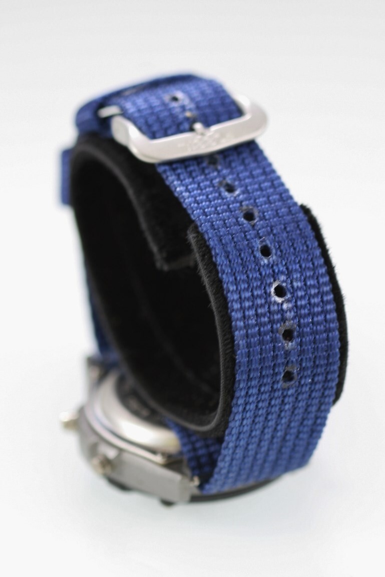 Ultimate Men Watch Gray Black Plastic Nylon Blue Date Chron Light Alarm Quartz