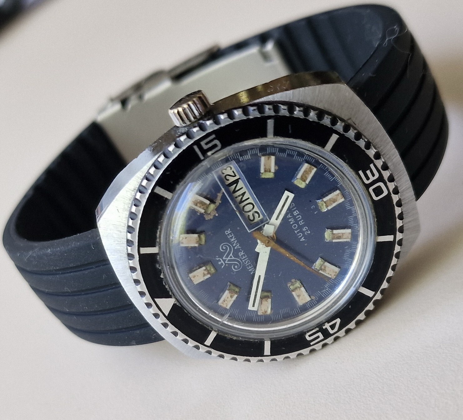 Vintage MEISTER ANKER DIVER Automatic Day/Date FB226 German Made From 70’s