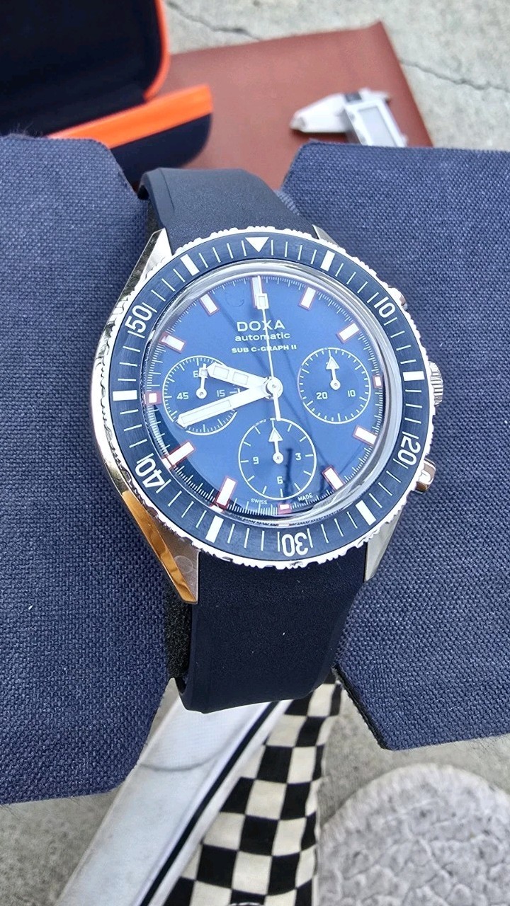 Used Blue DOXA Watch SUB 200 C-GRAPH II Caribbean Ref. 797.10.201.32 Chronograph