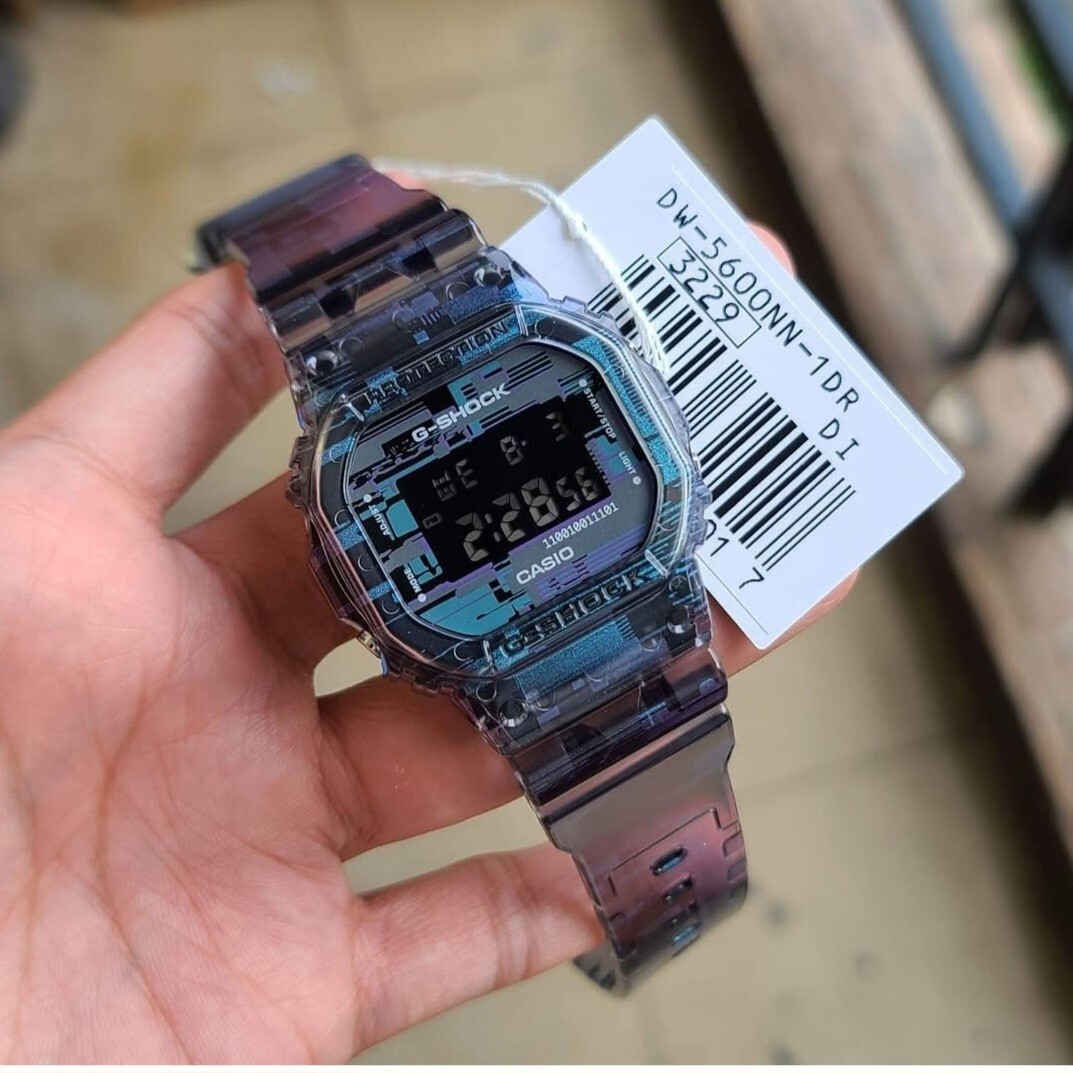 “Casio G-Shock DW-5600 Transparent Cyberpunk Limited Edition Digital Watch”
