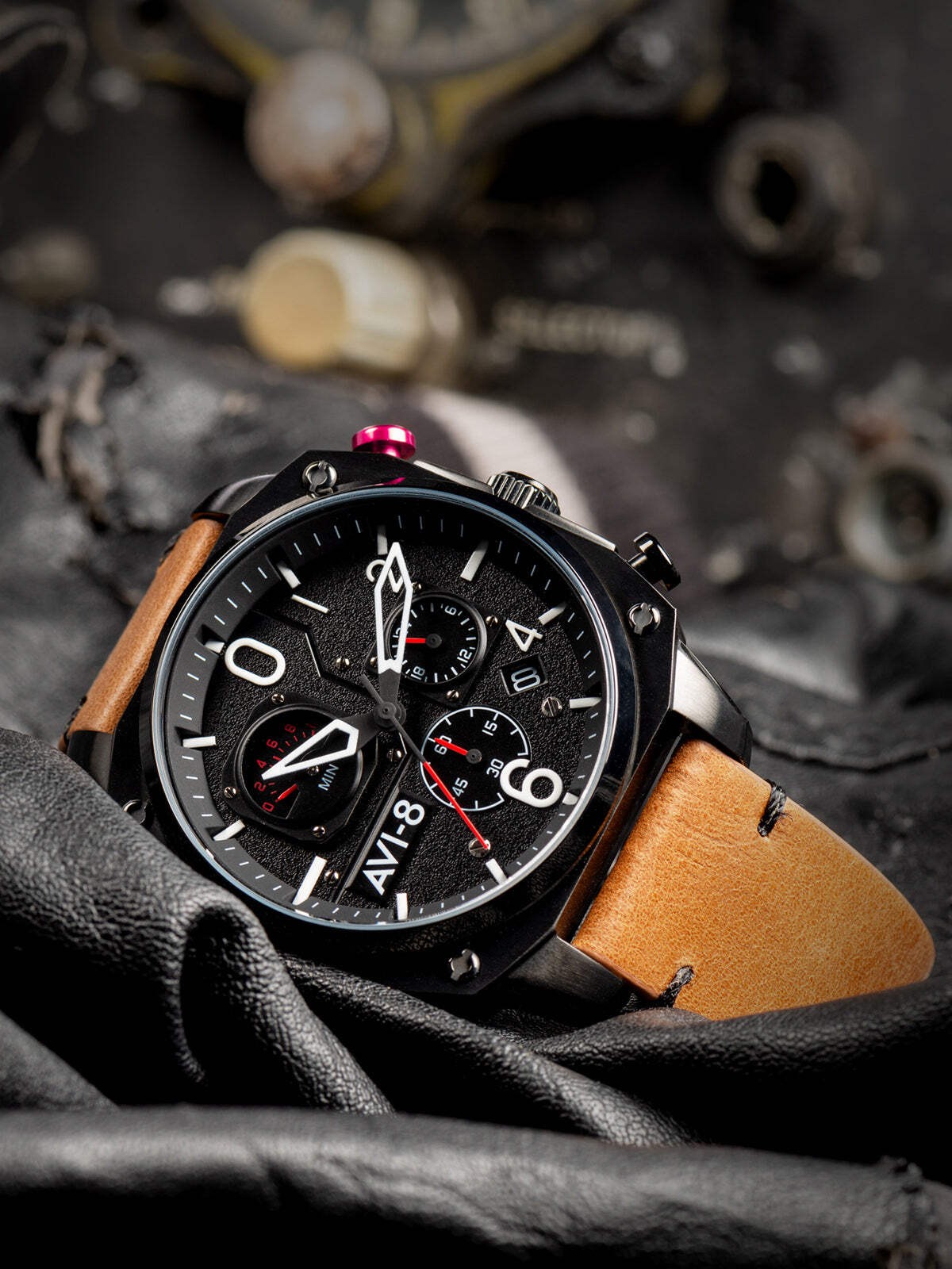 Hawker Hunter Retrograde Chronograph | Black Dial Wristwatch AV-4052-02