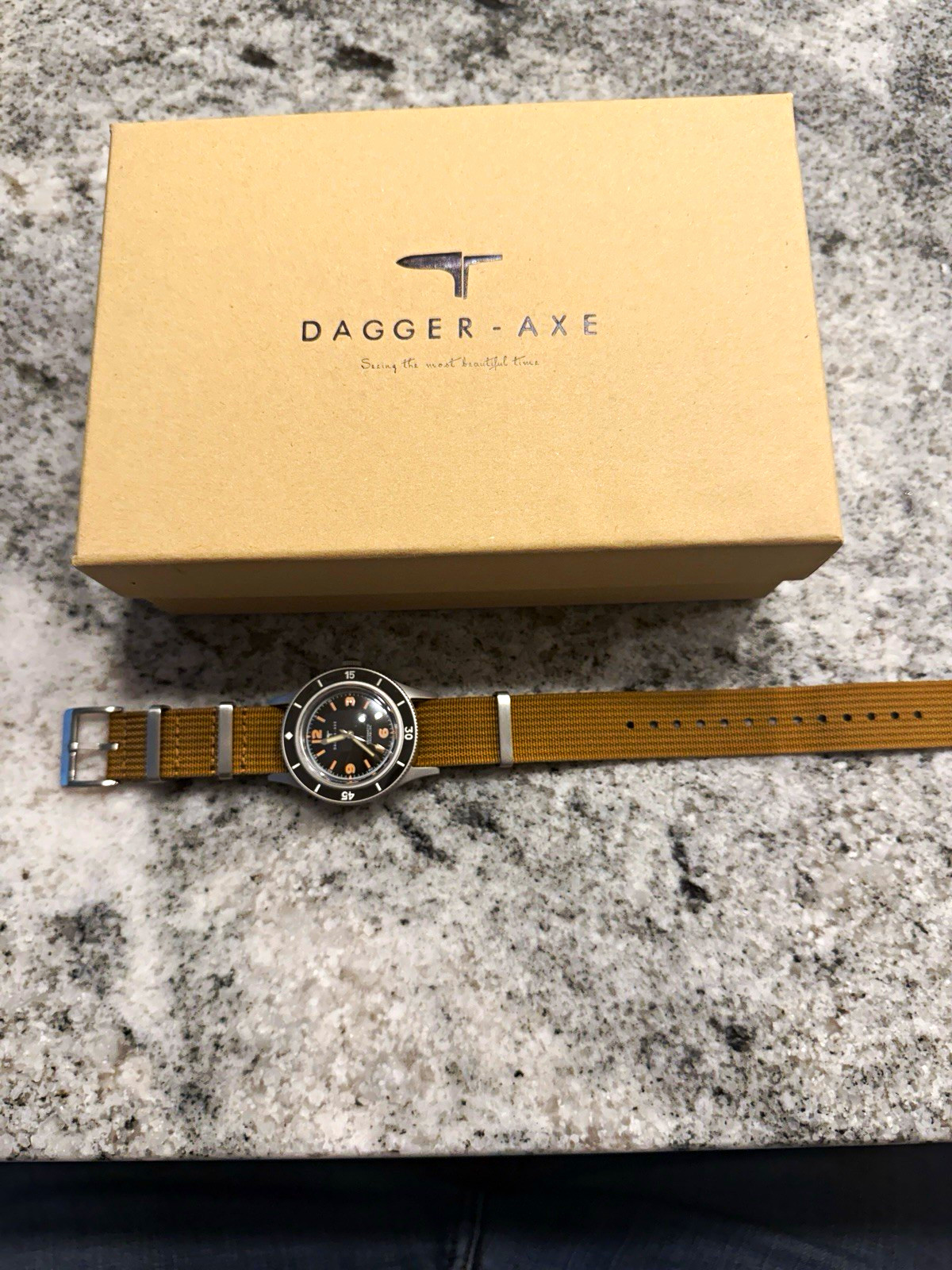 DAGGER-AXE Limited Edition 39mm Automatic Diver Black Dial 200m, Box & Papers