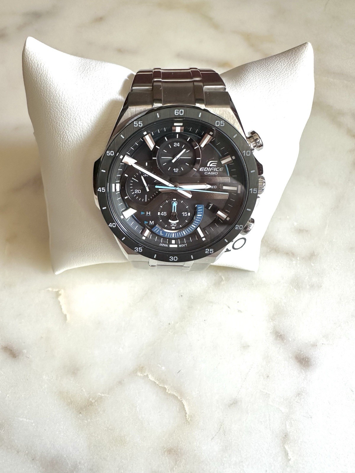 Casio Edifice EQS-920DB-1B Solar Chronograph Black Dial Stainless Steel Watch