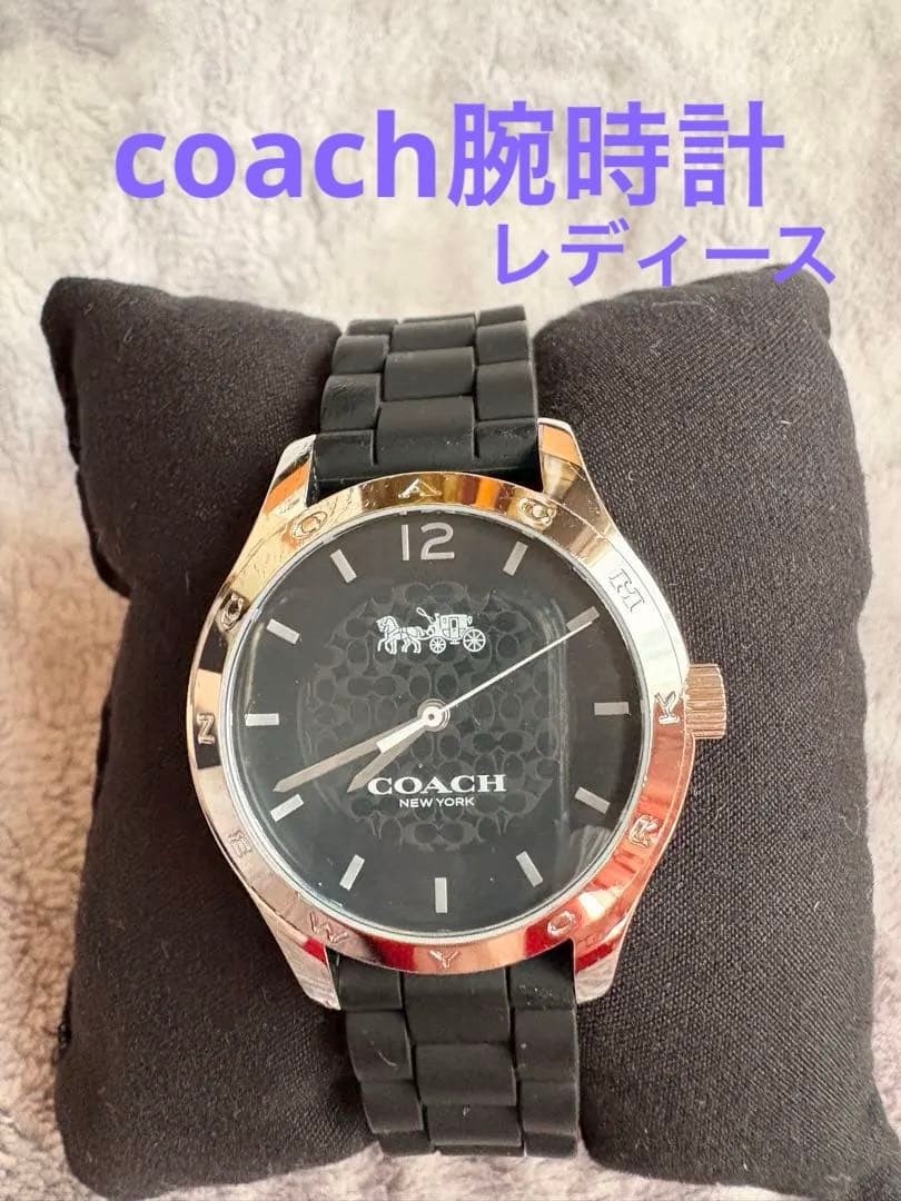 COACH Wristwatch Black Silicone Strap