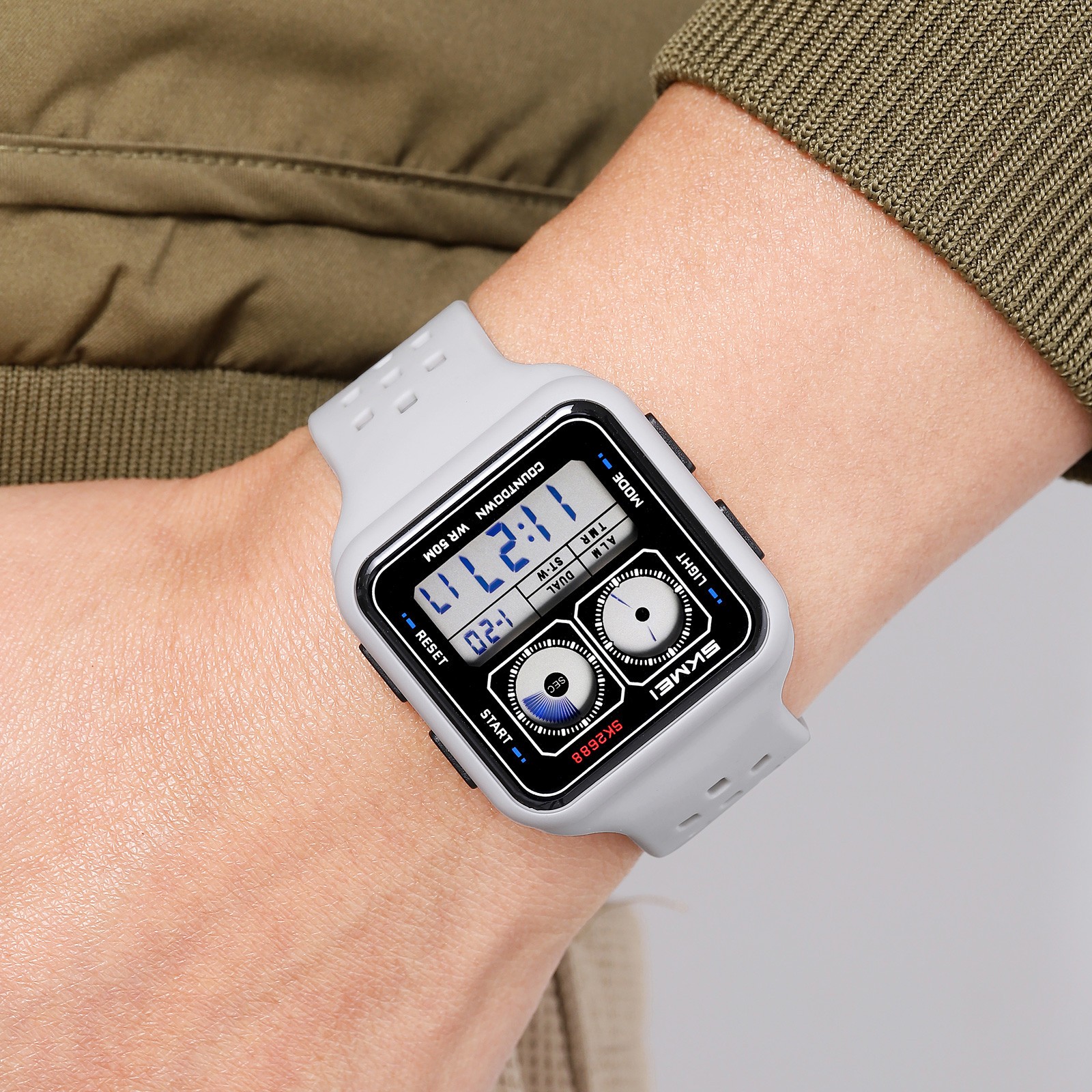 SKMEI Men Digital Watch Countdown Electronic Wristwatch Student Boys Alarm Watch