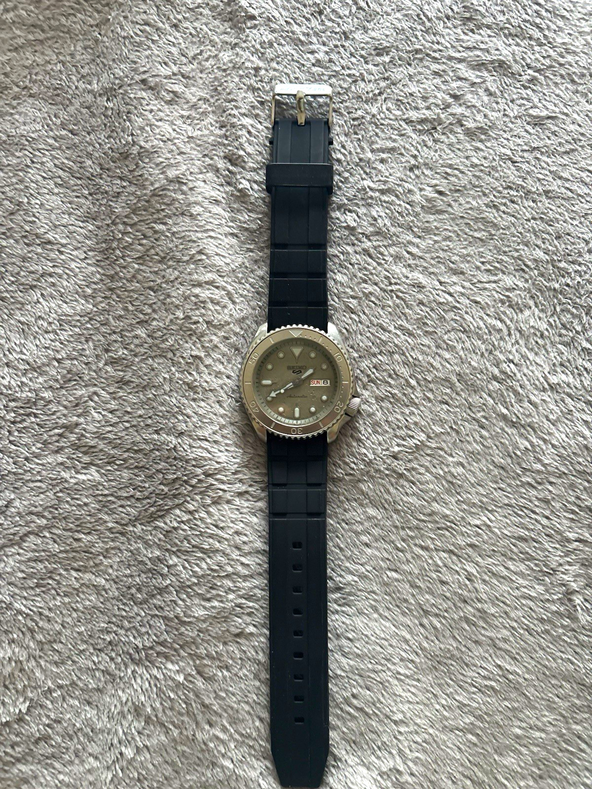 Seiko 5 Sports Automatic Gray Dial Day/Date 100m Watch Rubber/Steel Bands