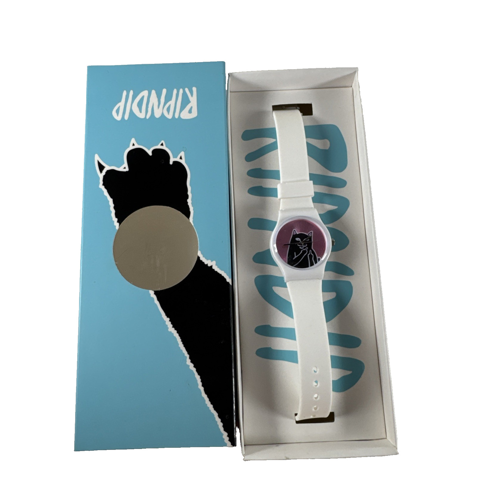 NOS? RIPNDIP Lord Nermal Watch *Needs Battery* Original Box PINK w BLACK CAT