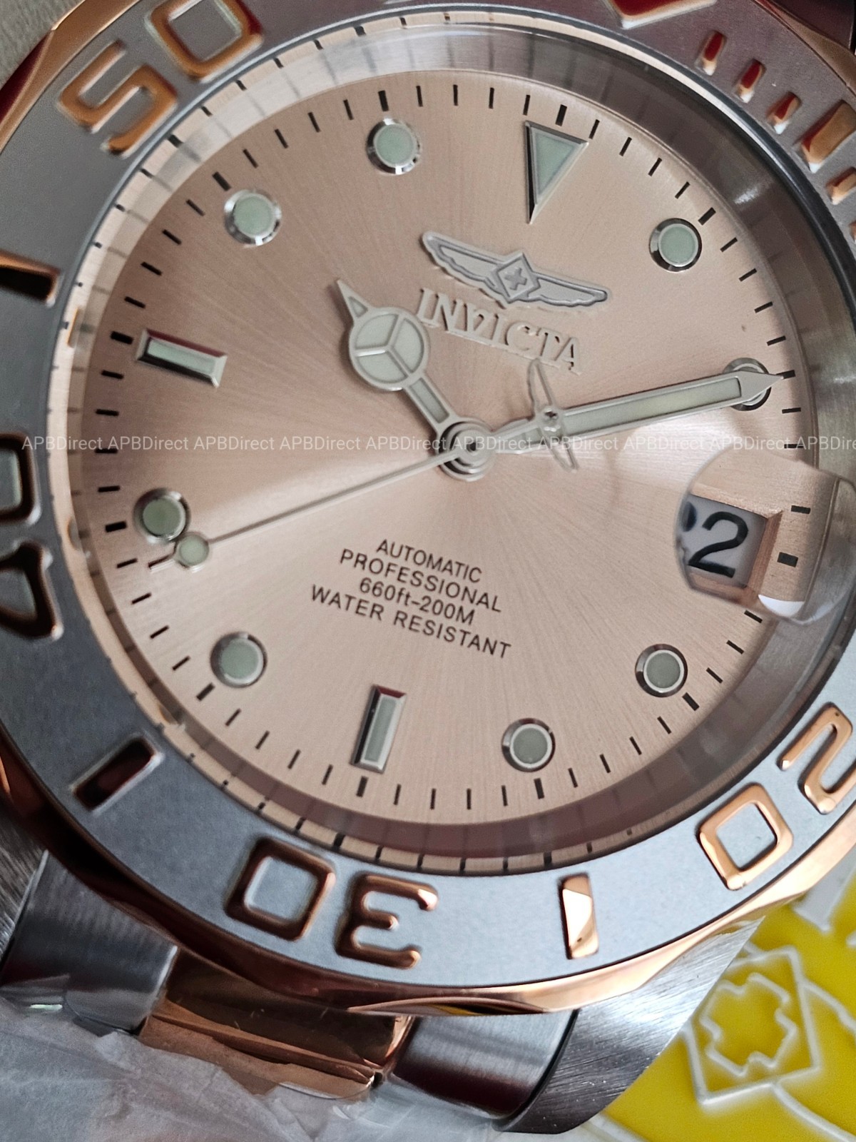 Invicta Pro Diver – Automatic Rose Gold Silver – Exibition Caseback – mens Watch