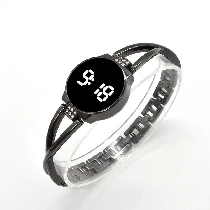 LED Electronic Watch with Bracelet for Women Girls Touch Control Screen Digital
