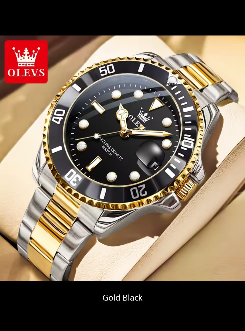 OLEVS Men’s Watch Automatic Mechanical, Stainless Steel Luminous Waterproof Date