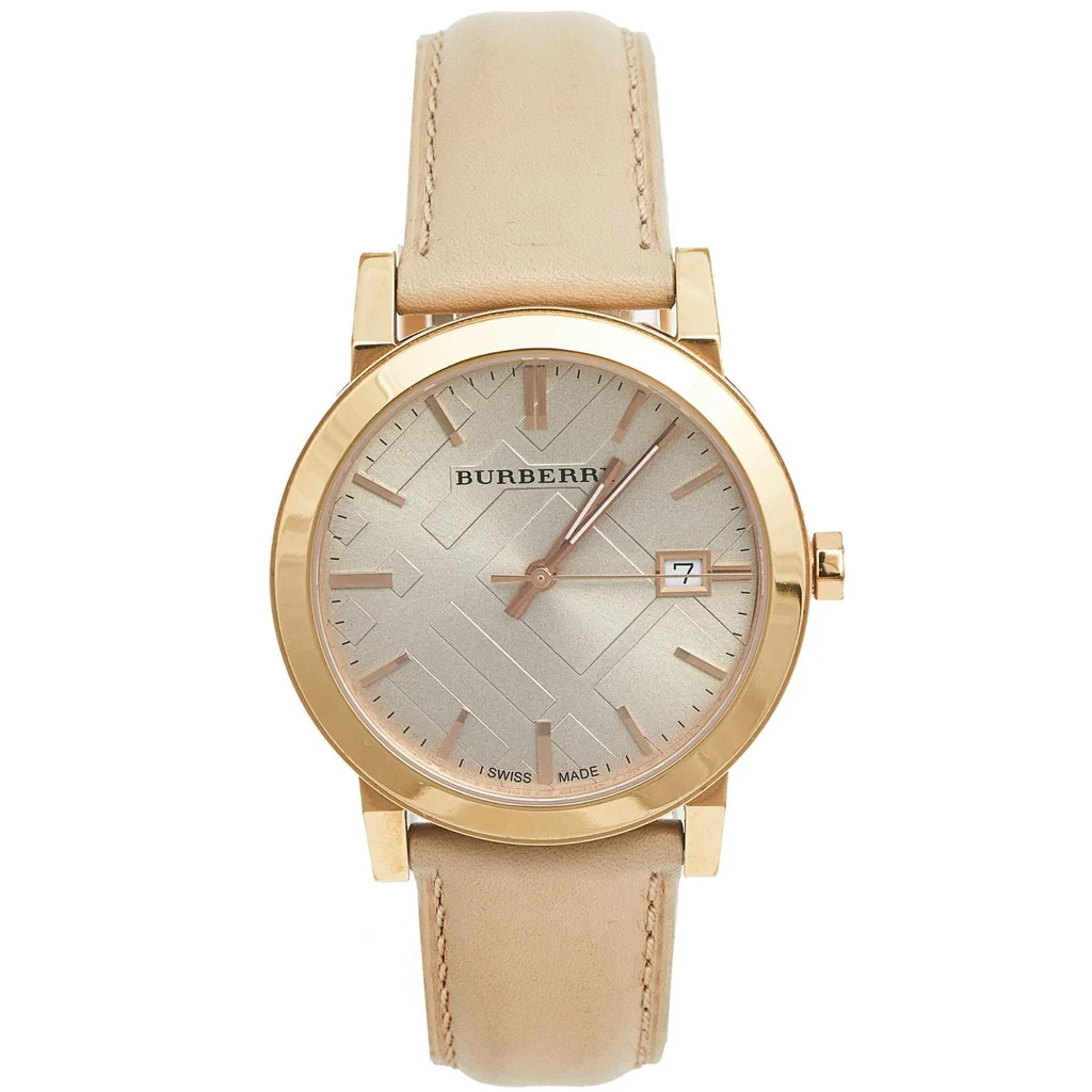 BURBERRY BU9014 CLASSIC 38 MM ROSE‑TONE SWISS WOMAN’S WATCH