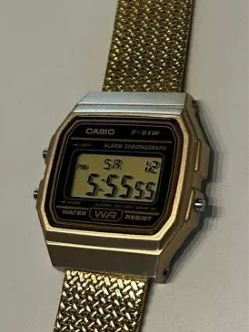 CASIO F-91W Gold Digital Watch (Main Unit)