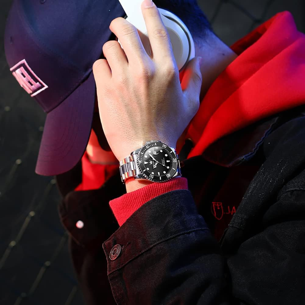 Luxury Waterproof Men’s Automatic Watch – Luminous, Self-Wind, Date Display