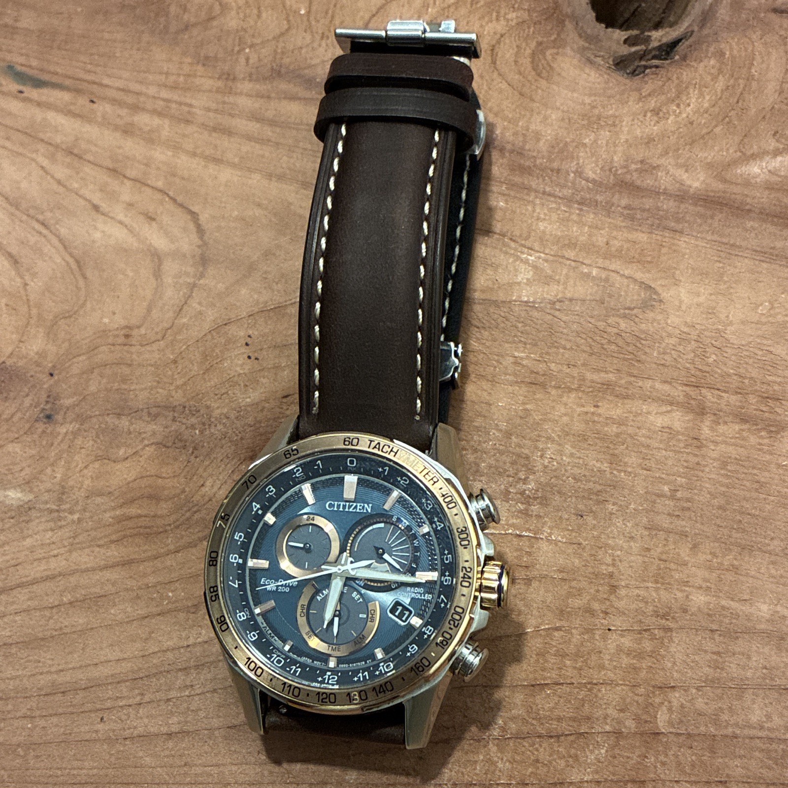 Citizen EcoDrive Atomic Two-Tone Stainless Steel WR200 Watch CB5916-59L