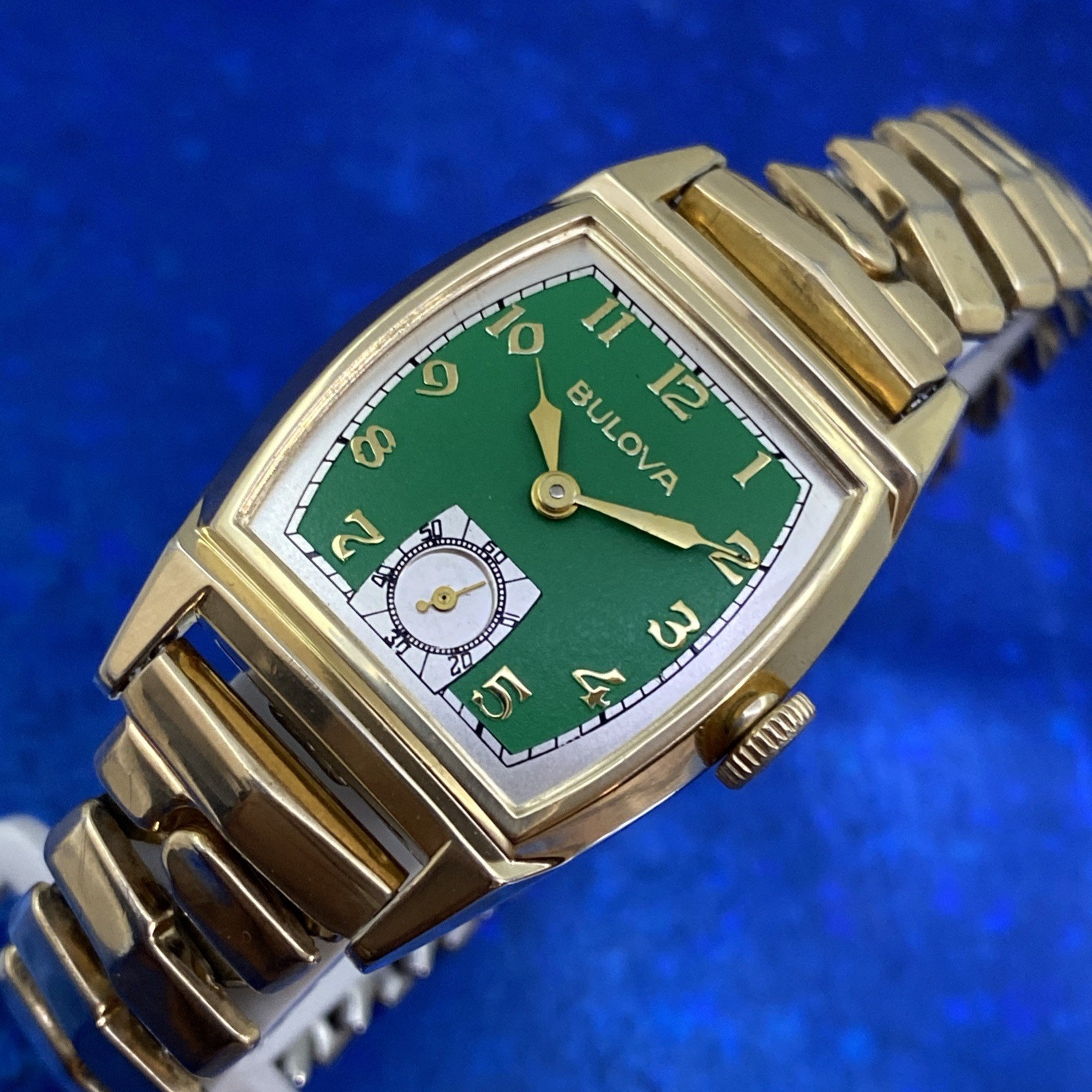 1940’s Vintage Man’s BULOVA Stunning Green Dial Fully Serviced & 1 Year WARRANTY