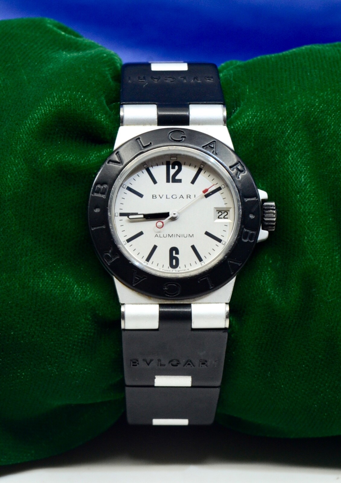 Bvlgari Diagono watch in Aluminium & Rubber Midsize 32mm Ref.AL 32 A box&papers
