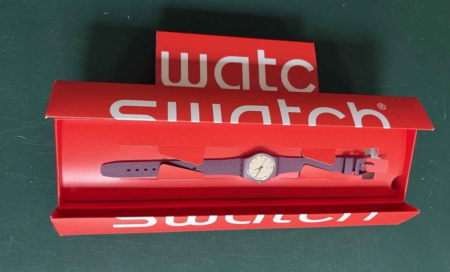 Swatch Repeat Chic Purple LR138 Watch Polymer Clasp Essentials Collection
