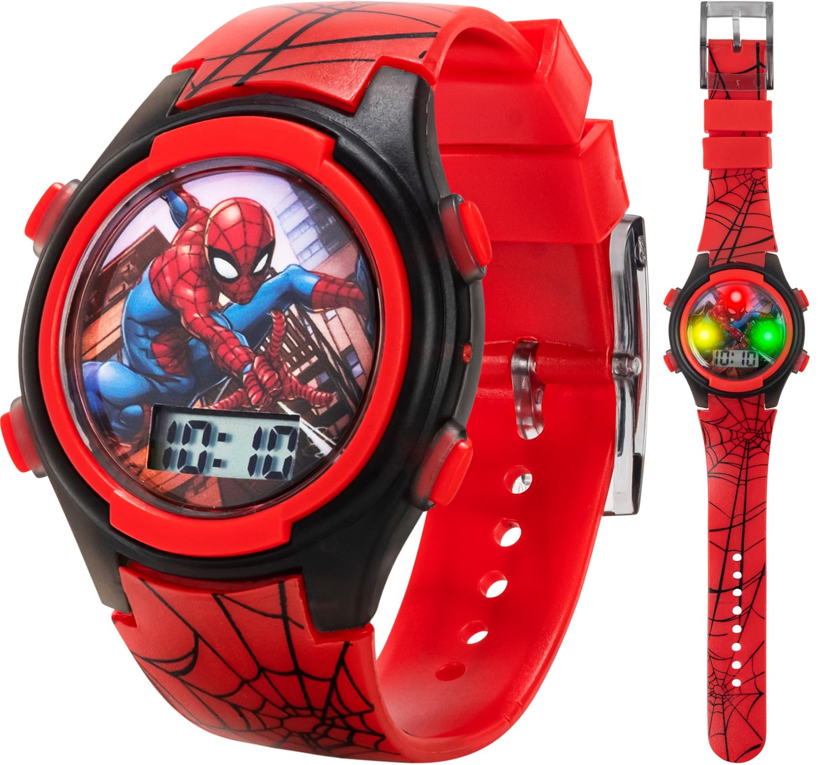 Accutime Marvel Spider-Man Digital Watch for Kids – Spiderman:Red, Red /Black