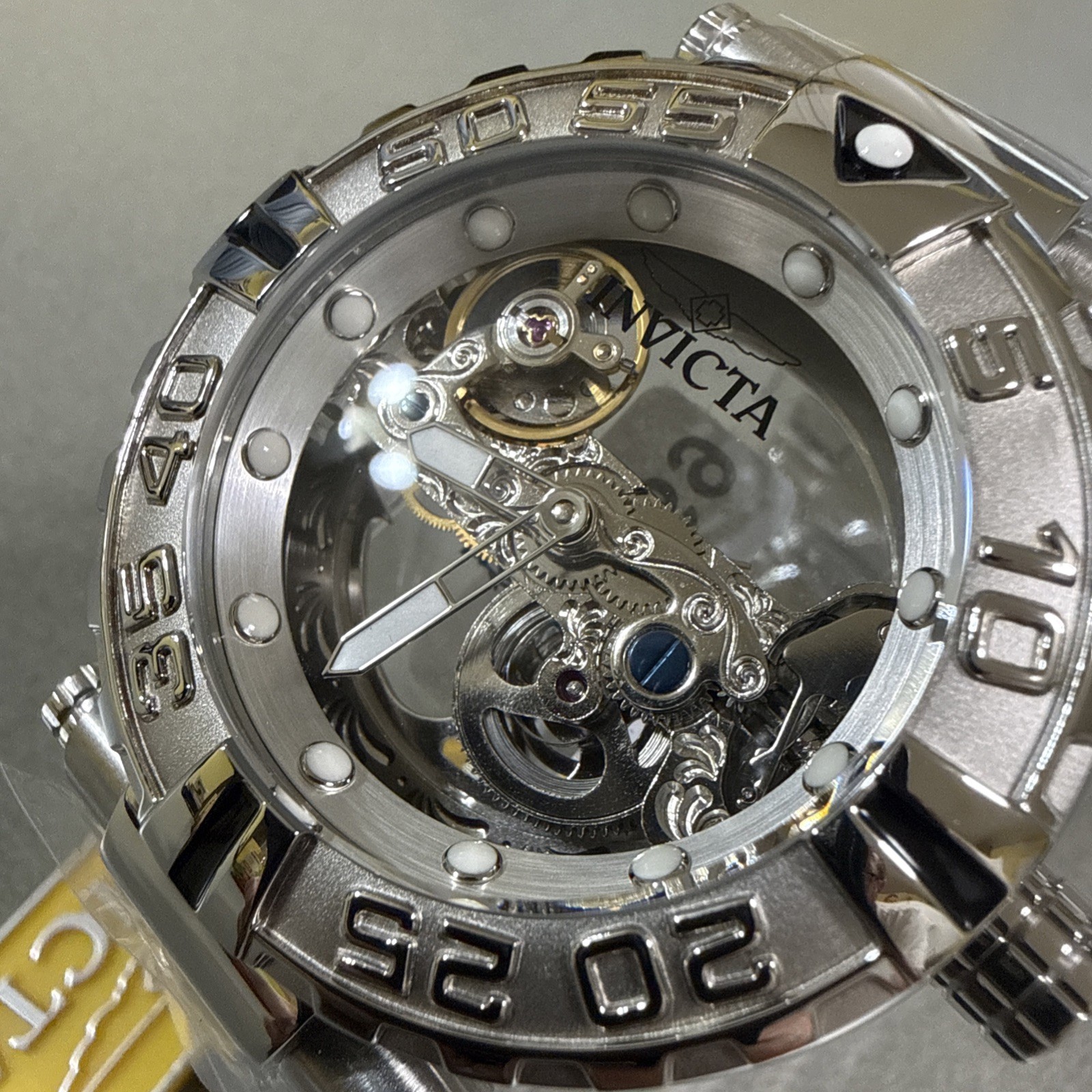 Invictas 47mm Automatic Silver “Subaqua” On SS Band Mens Big Boy Watch #49499
