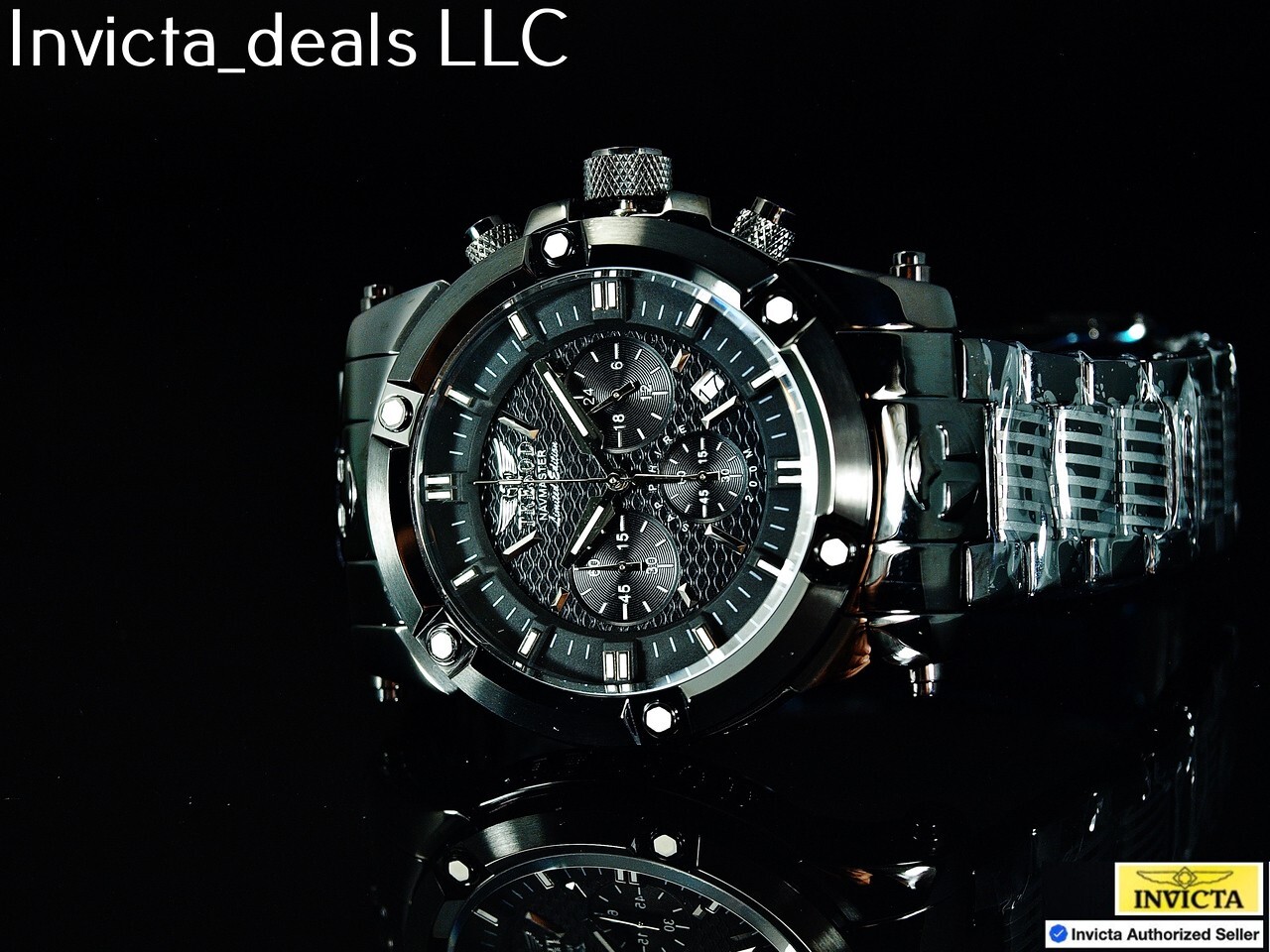 Tresod Men’s NAVMASTER Chronograph COMBAT Black Tone Sapphire Crystal SS Watch