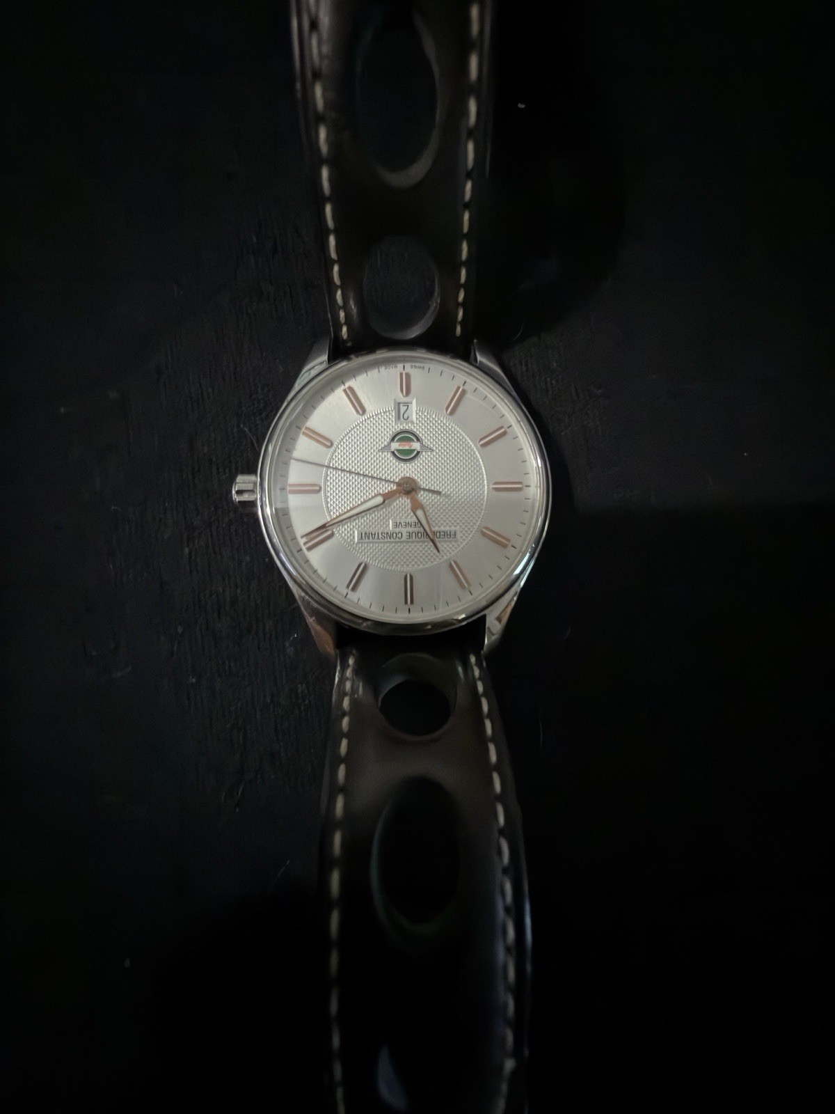 Frédérique Constant Healey Automatic 40mm Date Silver Dial Brown Leather