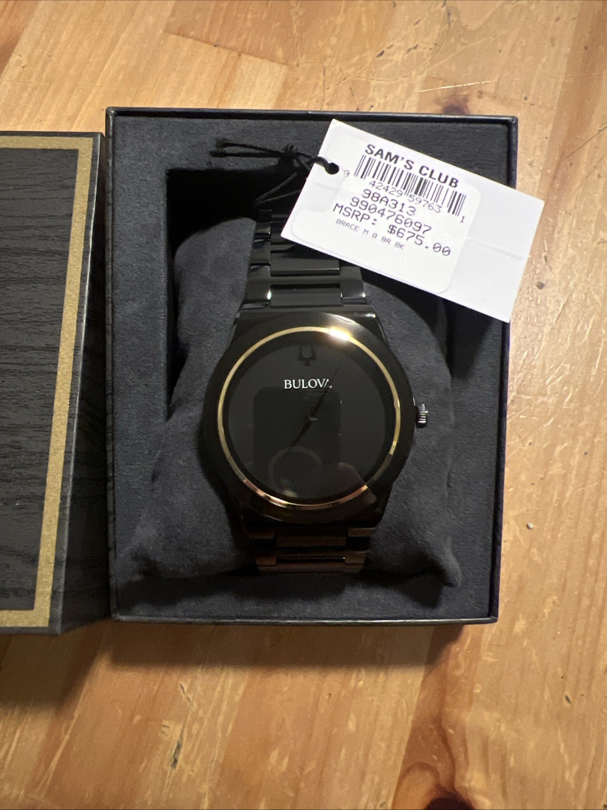 Bulova Millennia Modern Black Ion-Plated Stainless Steel Mens Watch 98A313