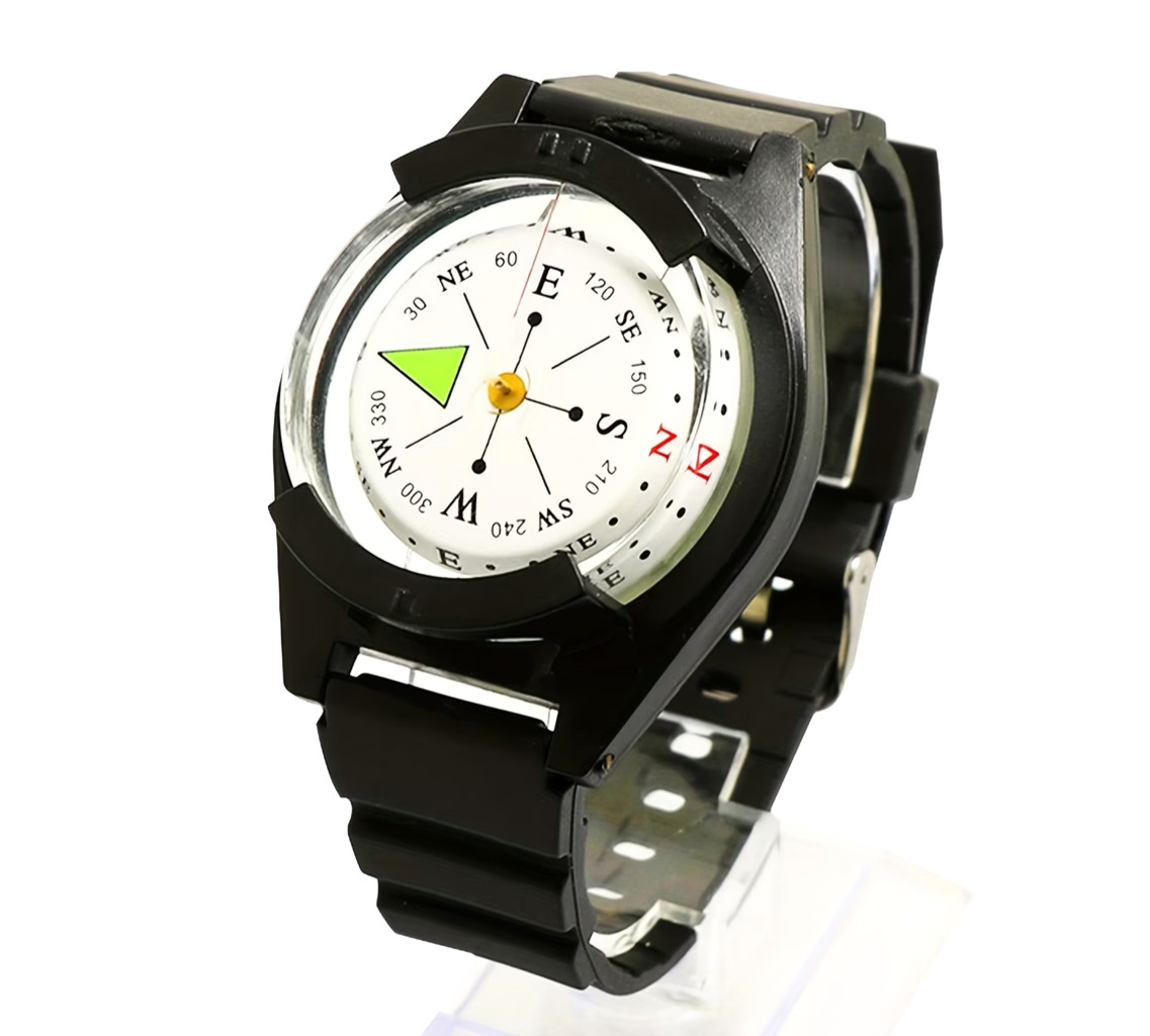 Waterproof Precision Watch ABS Compass Silicone Strap Wear Outdoor Activities