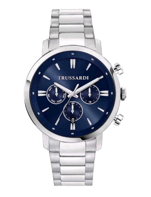 Orologio Trussardi T-Couple R2453147013 Watch Uomo Acciaio Multifunzione Blu 43m