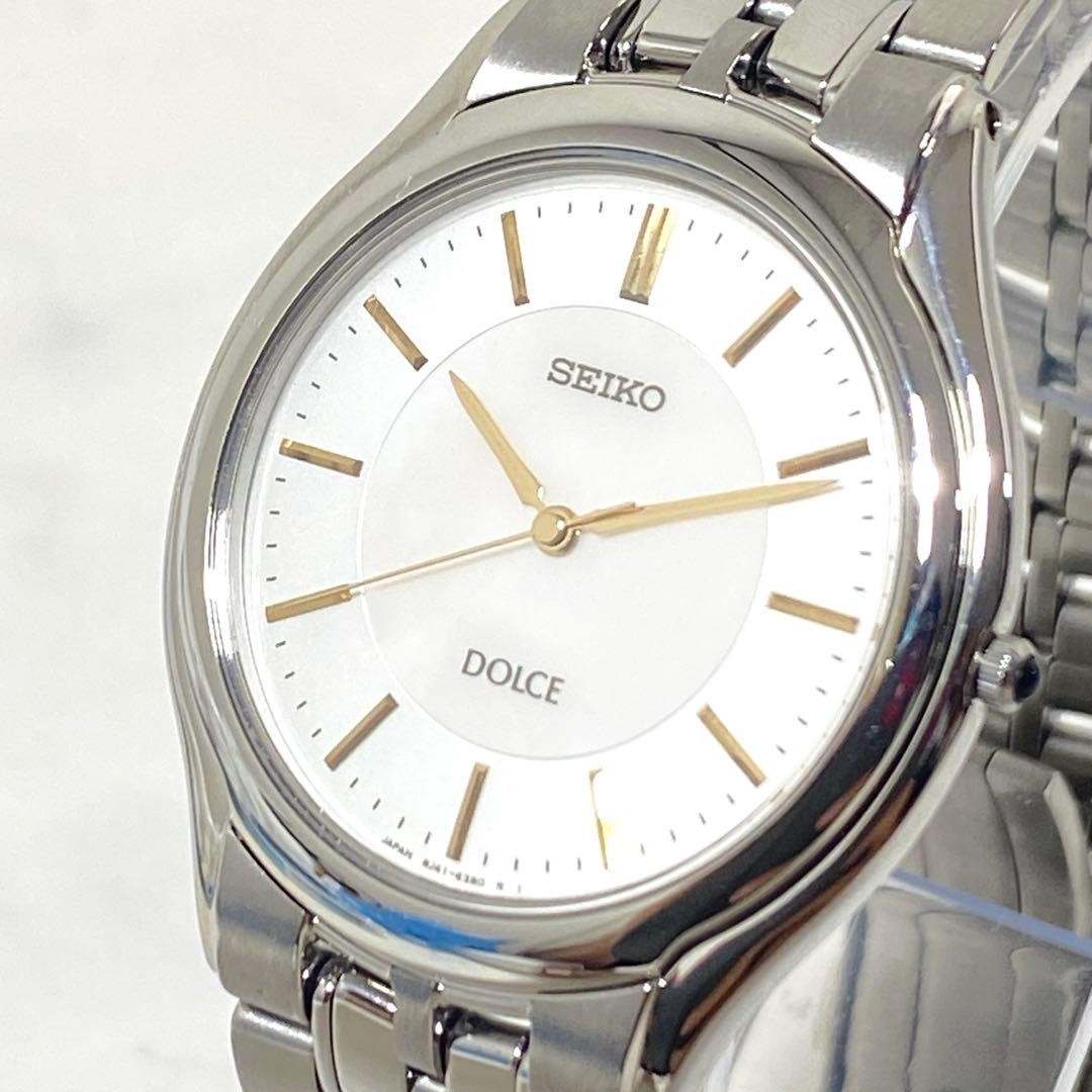 SEIKO Dolce 8J41-6380 Shell Dial Quartz 33mm Wrist 19.5cm 7.7in Excellent