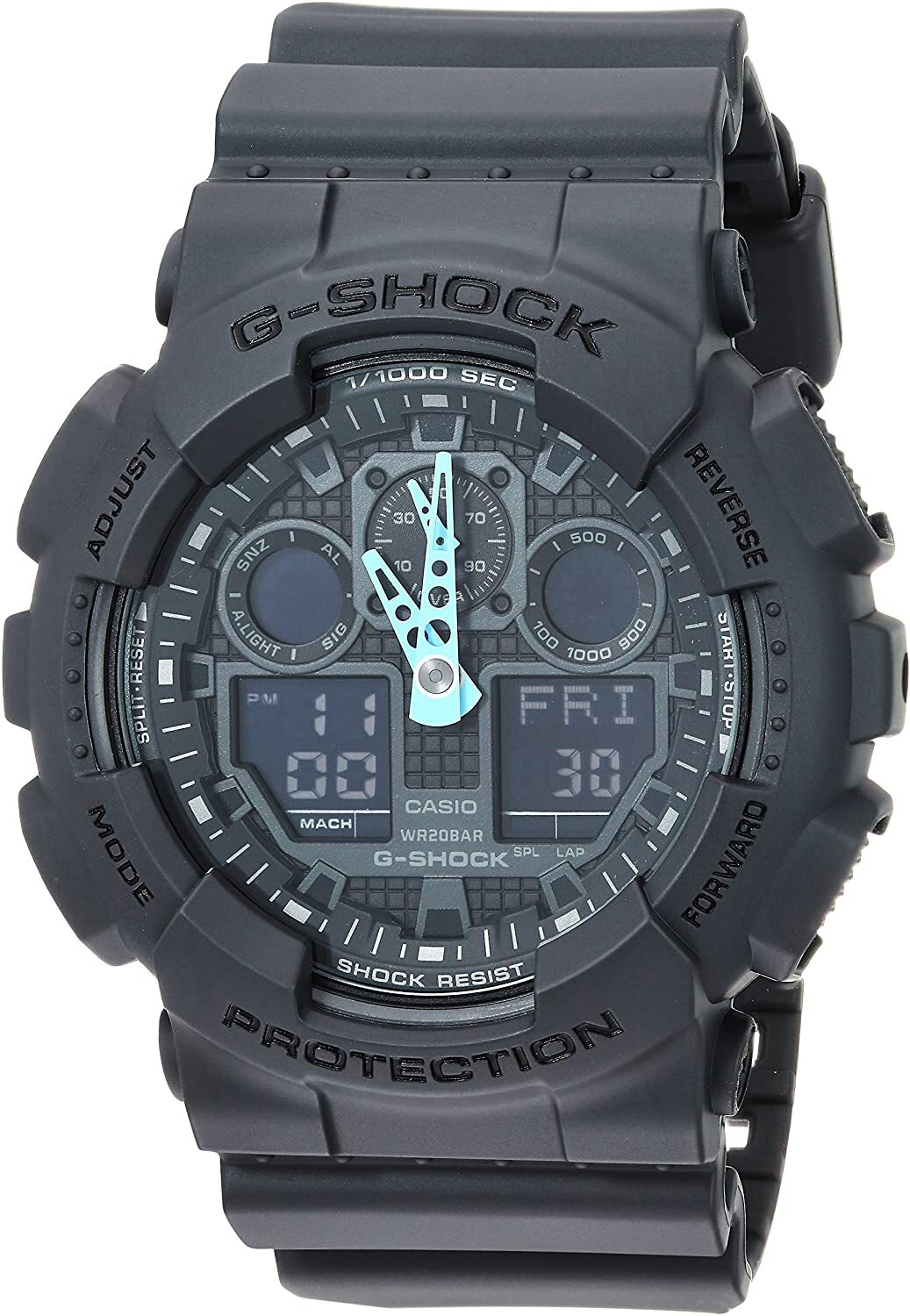 Casio GA-100C-8ACR G-Shock Analog Digital World Time Gray Dial Men’s Watch