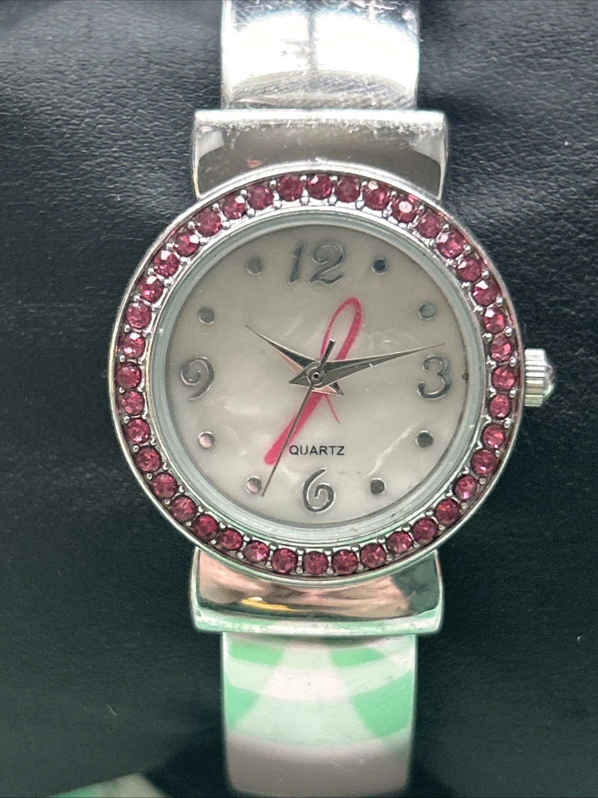 Breast Cancer Awareness “Losing Is Not An Option”Rhinestone Women’s Quartz Watch
