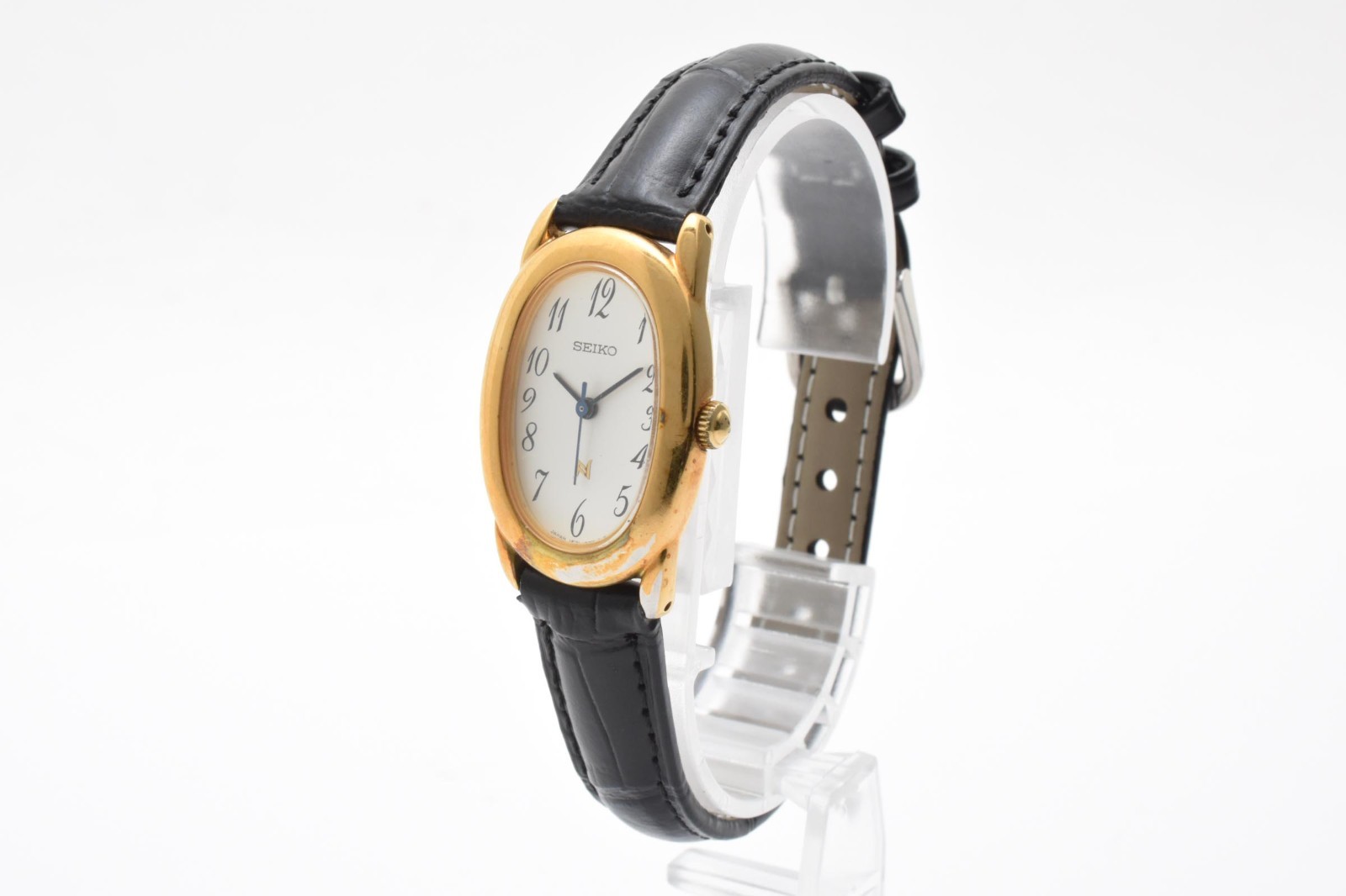 [Exc+5] Seiko Noie 1F21-5B70 Gold Oval Dial Quartz Women’s Watch 21mm Japan