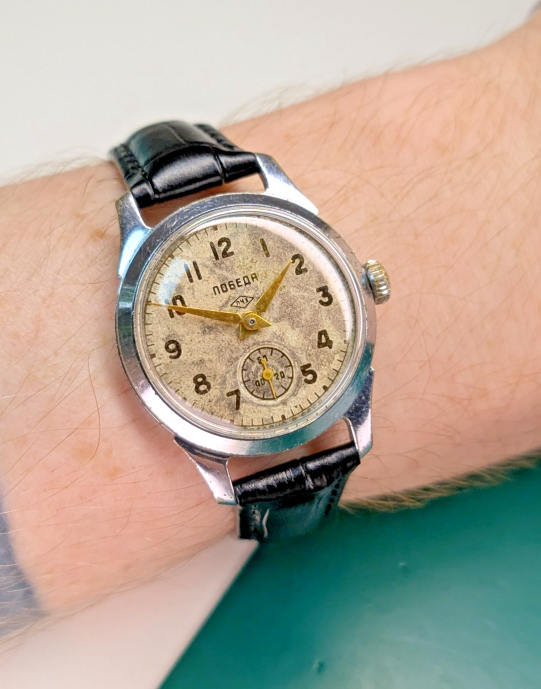 Pobeda 2603 1950s PChZ Soviet USSR Military Men Vintage Watch Mechanical