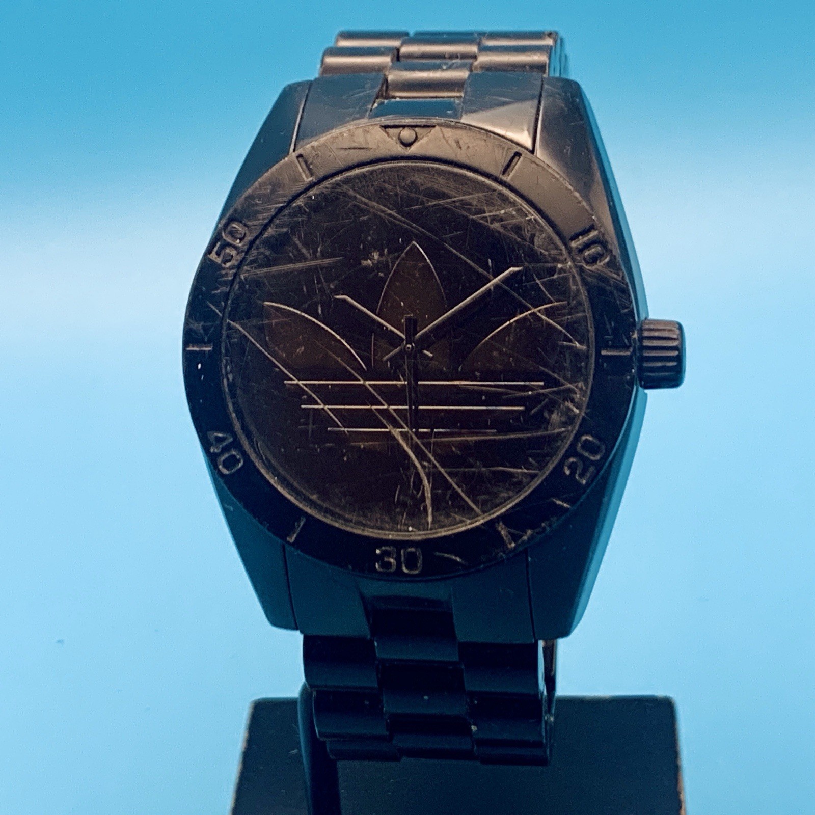 ADIDAS ADH2796 Men’s Quartz Bracelet Wristwatch Acrylic Case Works New Battery
