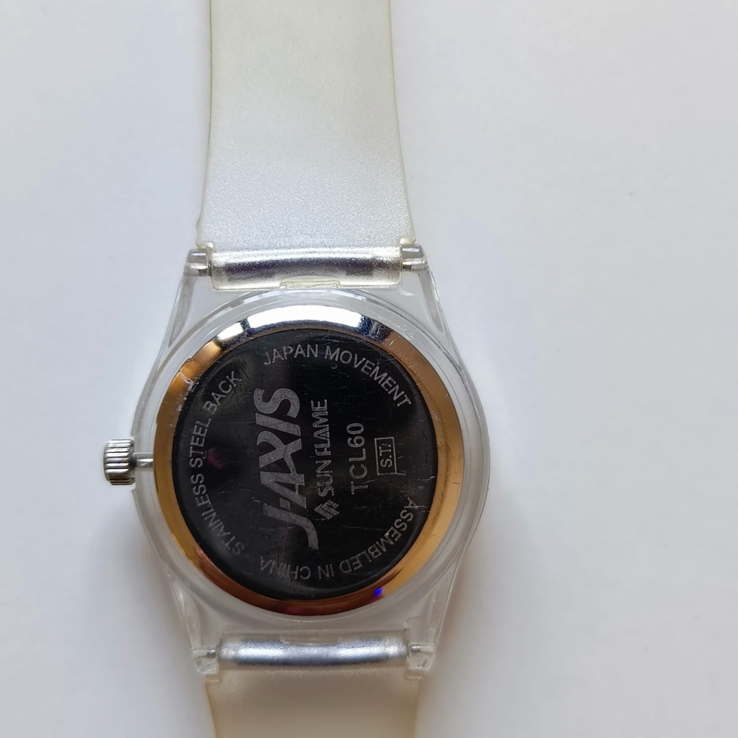 J-AXIS Sun Flame Clear Translucent Resin Watch White Dial Japan Movt TCL60