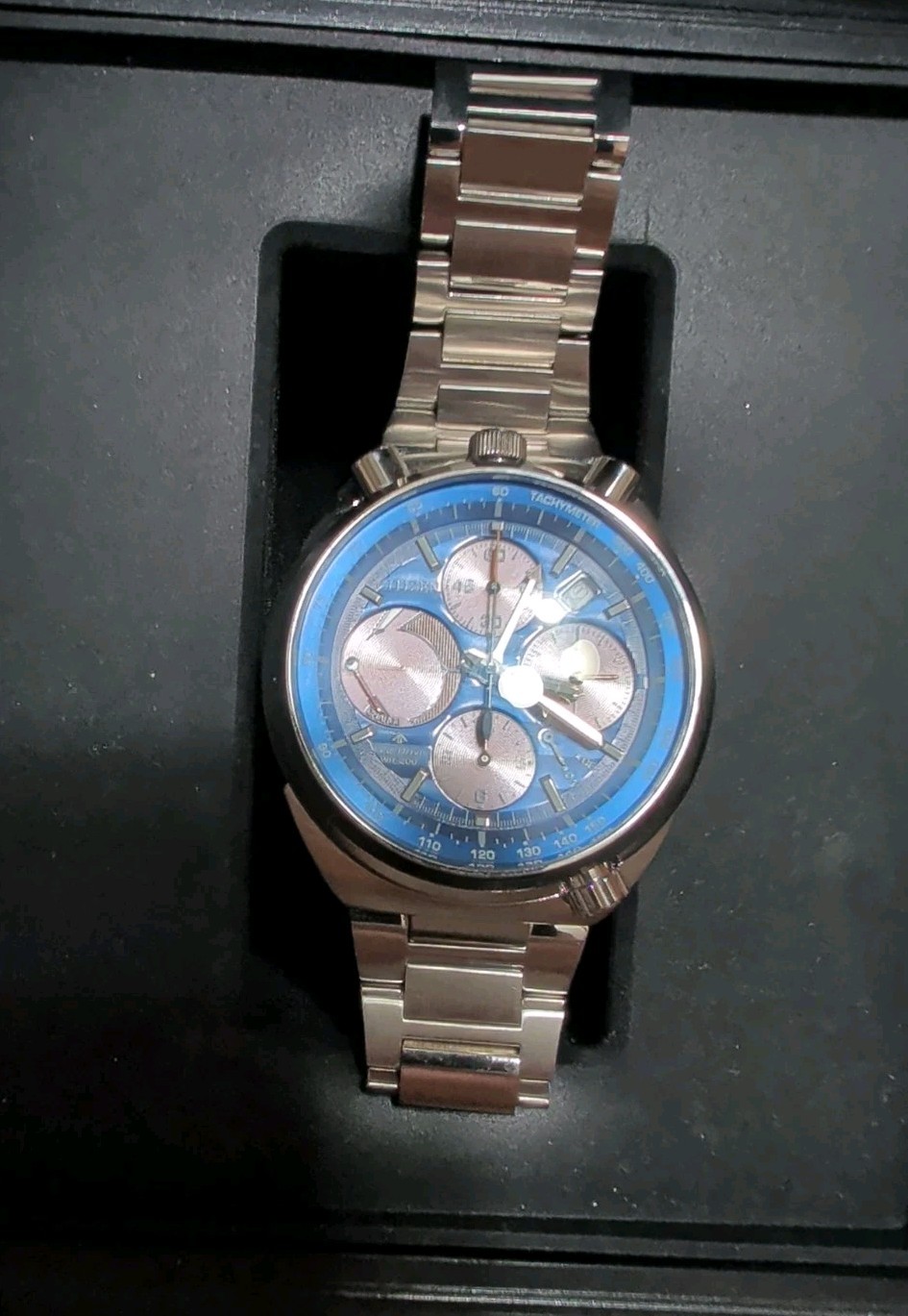 CITIZEN ECO-DRIVE E210-S116333 CHRONOGRAPH WATCH SILVER BLUE (MVP030340)