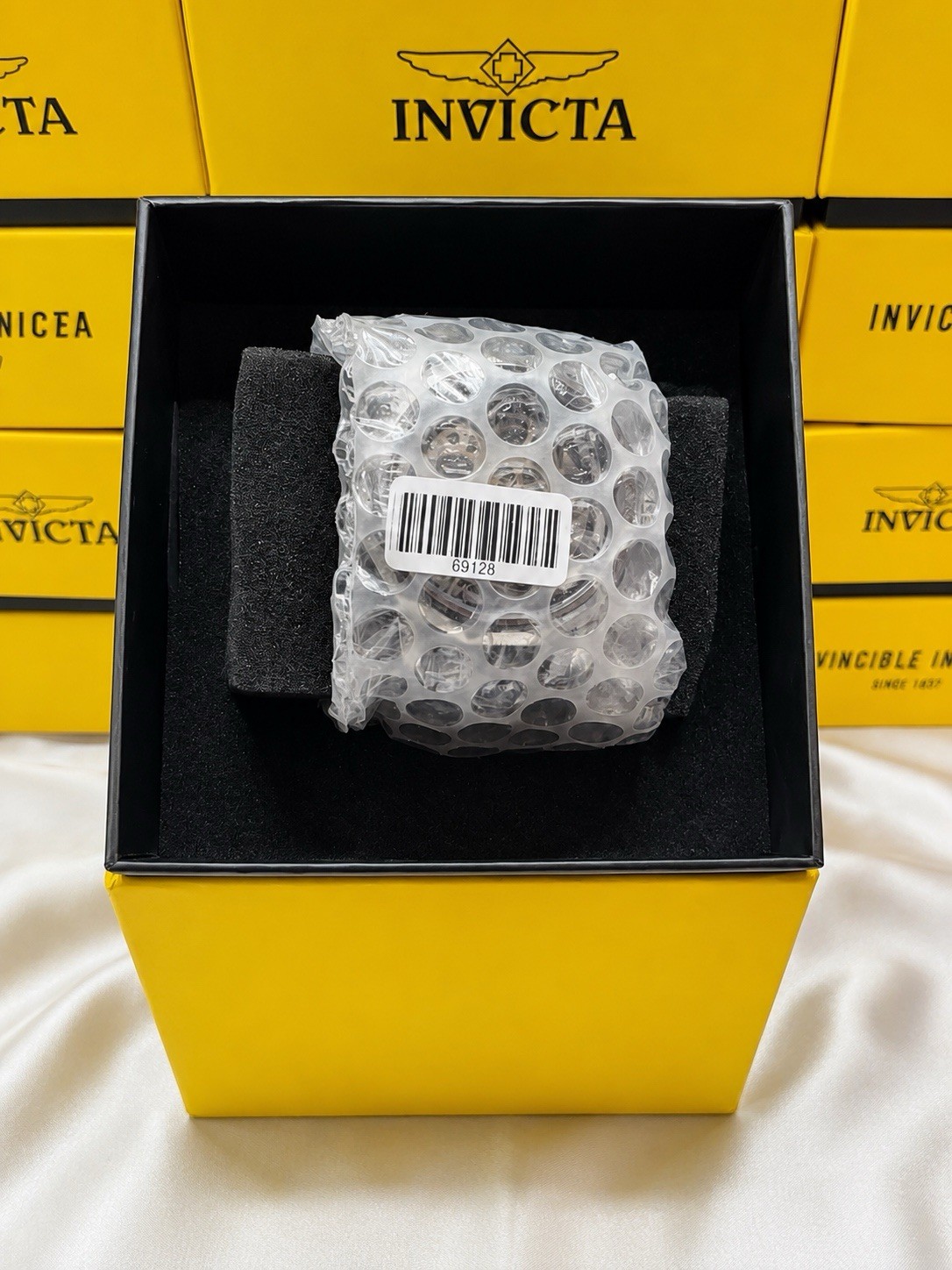 Invicta Object D’Art 69128 Automatic Skeleton Men’s Black Leather Watch NWT