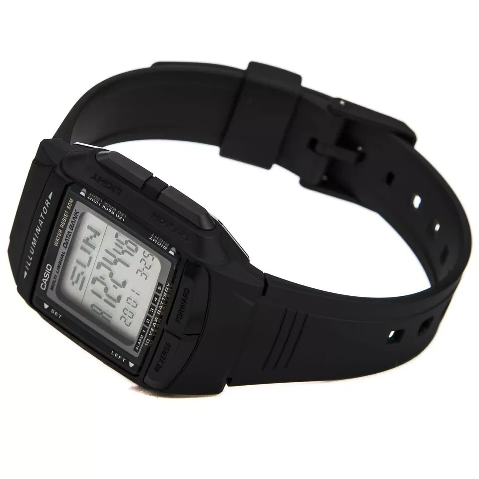 Casio DB36-1A, 30-Page Telememo Watch, Resin Band, 5 Alarms, 10 Year Battery