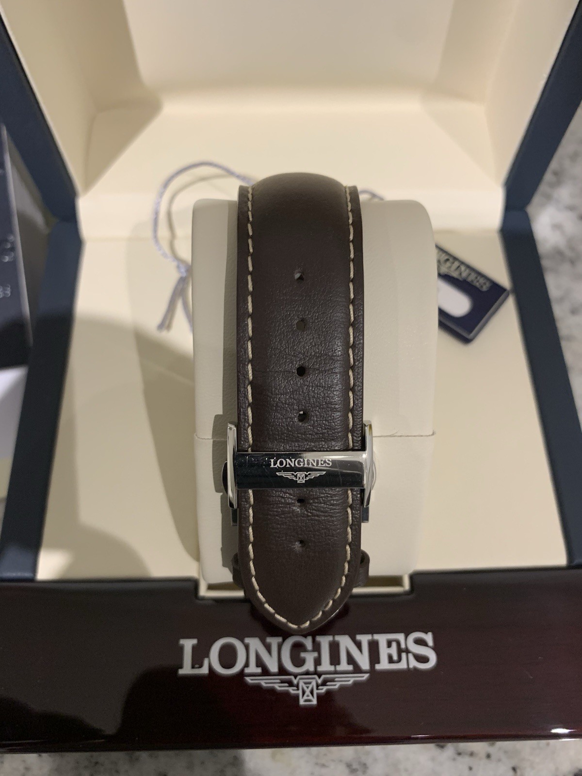Longines Conquest Quartz Silver Dial 41mm Brown Leather Men’s Watch L37594765