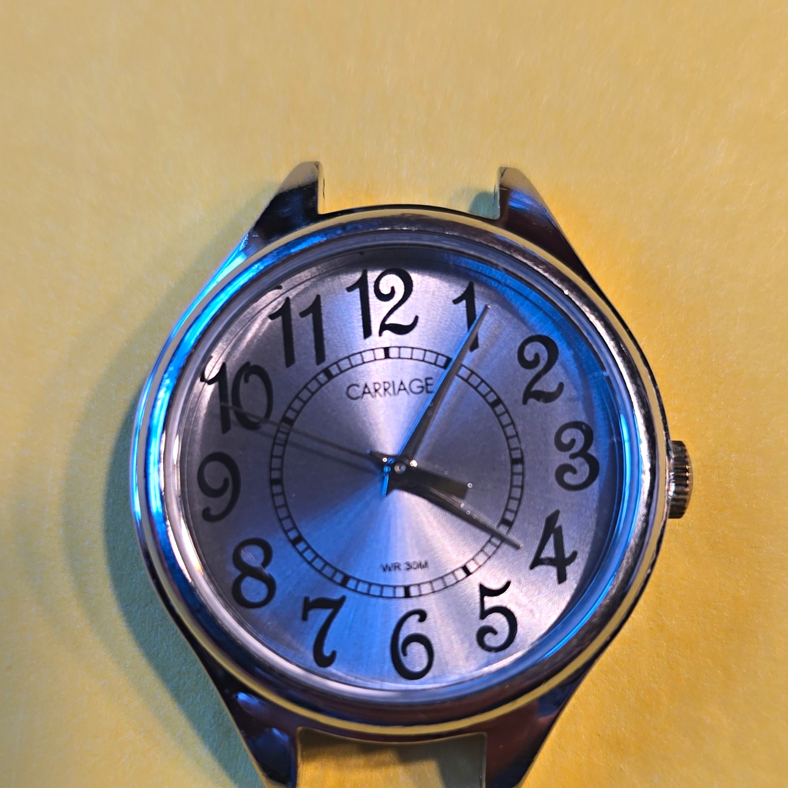 Timex Carriage Quartz Silver Sunburst Dial Arabic Numerals 30m Round Watch