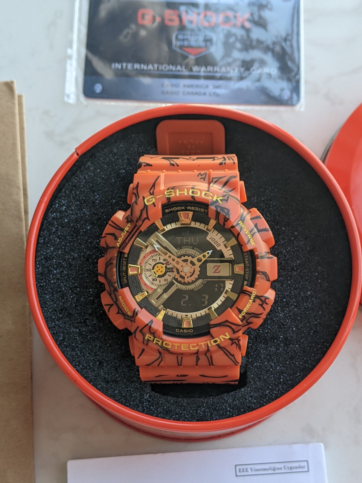 Casio G-Shock GA-110 Dragon Ball Z Orange Anime Quartz Digital Analog Watch