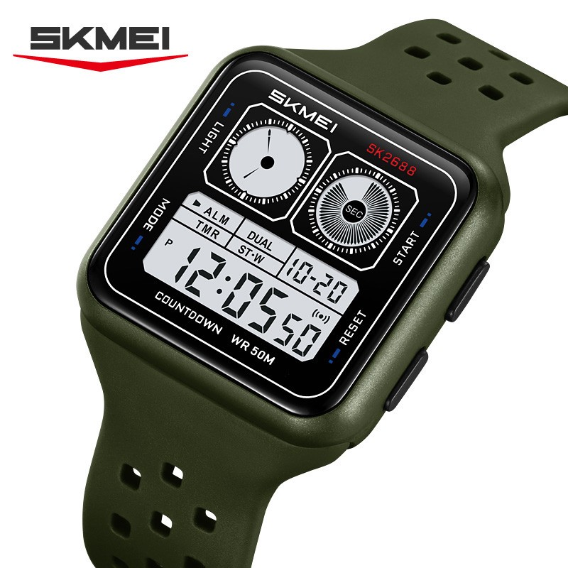 SKMEI Men Digital Watch Countdown Electronic Wristwatch Student Boys Alarm Watch