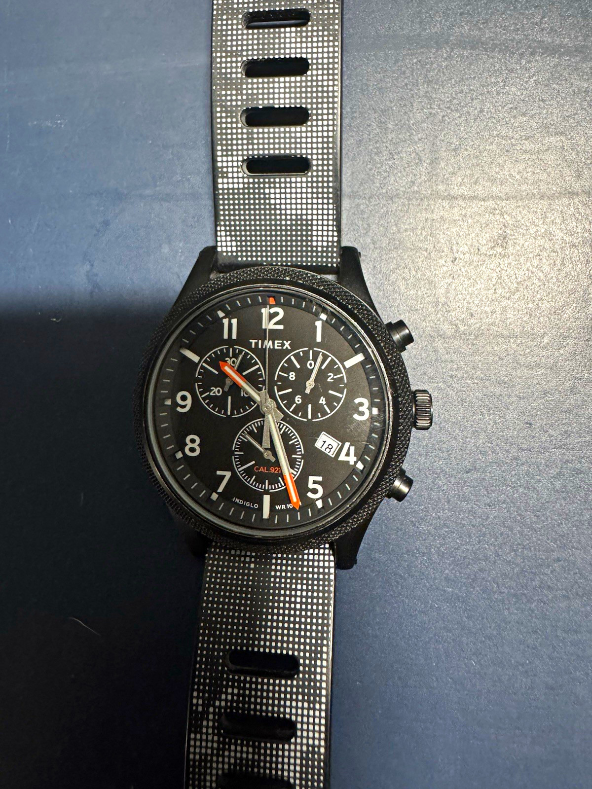 Timex Allied Chronograph Quartz 100m Black Dial Black Silicone Strap 42mm case