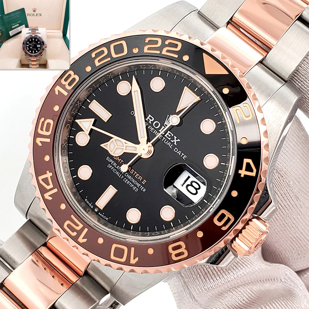 2023 Rolex Rootbeer GMT-Master II Rose Gold/Steel 40mm 126711CHNR Box Papers