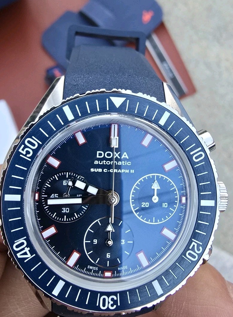 Used Blue DOXA Watch SUB 200 C-GRAPH II Caribbean Ref. 797.10.201.32 Chronograph