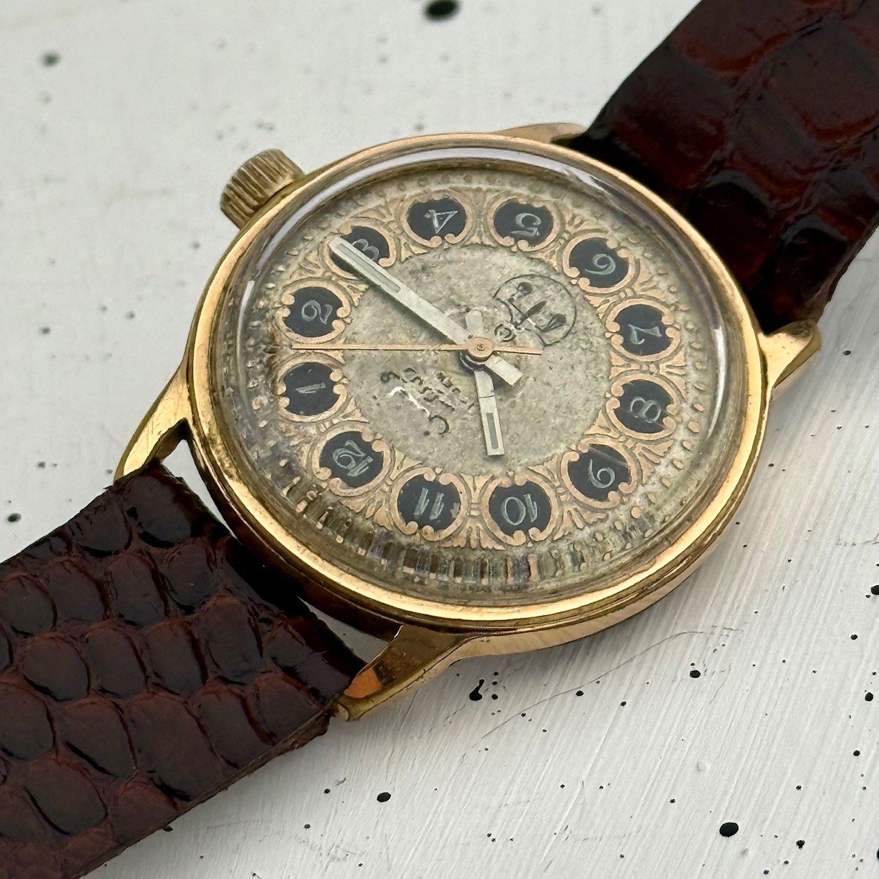 Vintage Wilson De Luxe Arabic Script Dial Sub-Second Manual Mens Watch