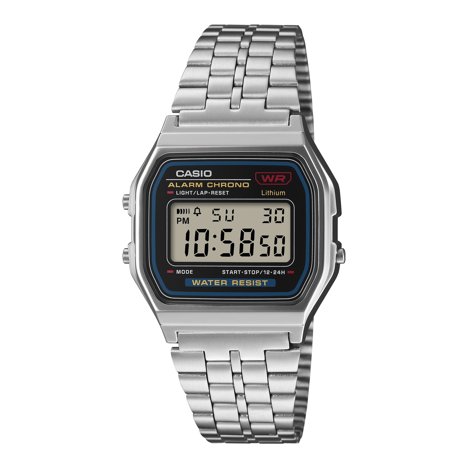 Wristwatch CASIO A159WE-1EF Stainless Steel Black Chrono Alarm VINTAGE